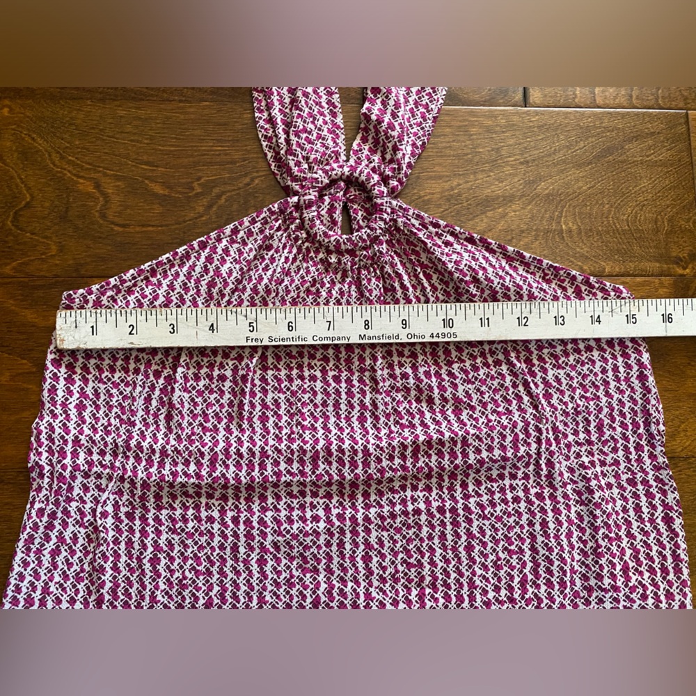 Maeve By Anthropologie Halter Neck Tank, Size 2, Pink/Burgundy/Cream - Picture 5 of 9
